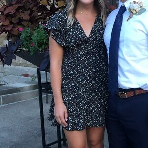 Lulu's Black and Red Floral Mini Dress